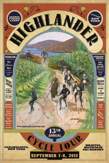 highlander cycle tour poster